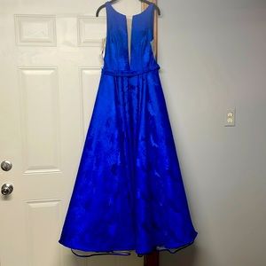 Royal blue ball gown style prom dress